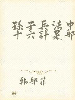 孙子兵法中的三十六计是哪三十六计