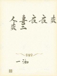 人妻夜夜爽天天爽三