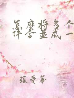 怎么将多个扫描件合并成一个pdf