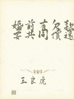 婚前有欠款婚后要共同偿还吗