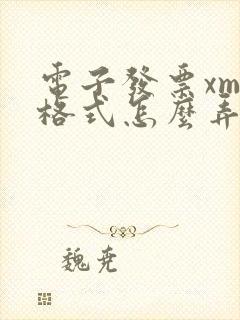 电子发票xml格式怎么弄