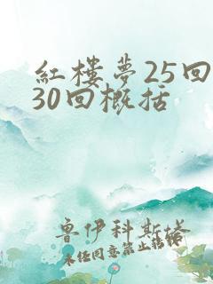 红楼梦25回至30回概括
