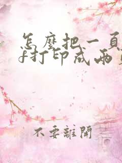 怎么把一页pdf打印成两页