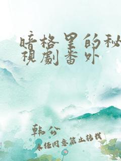 暗格里的秘密电视剧番外