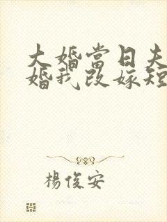 大婚当日夫君逃婚我改嫁短剧免费看