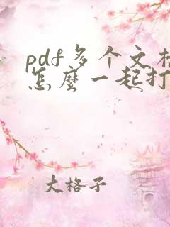 pdf多个文档怎么一起打印