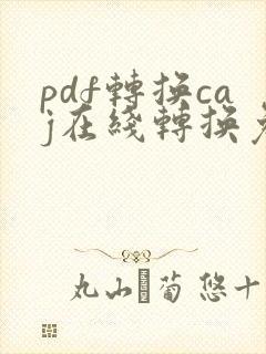 pdf转换caj在线转换免费