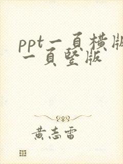 ppt一页横版一页竖版