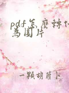 pdf怎么转化为图片