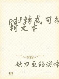 pdf转成可编辑文本