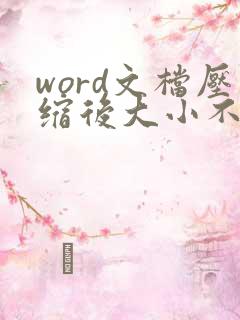 word文档压缩后大小不变
