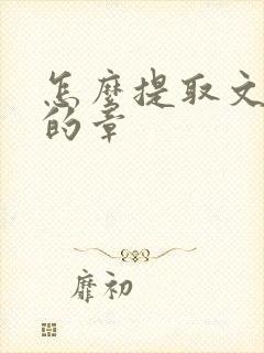 怎么提取文件中的章