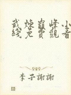 武炼巅峰小说在线免费观看
