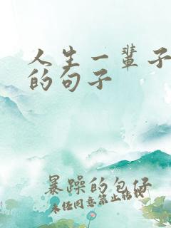 人生一辈子很短的句子
