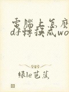 电脑上怎么将pdf转换成word