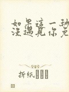 如果这一秒,我没遇见你免费在线阅读