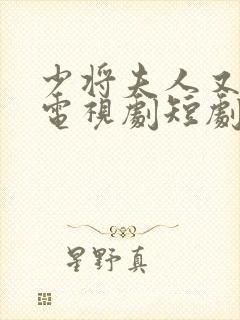 少将夫人又逃了电视剧短剧免费观看