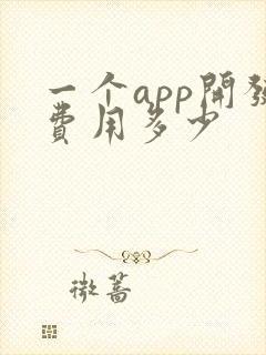 一个app开发费用多少