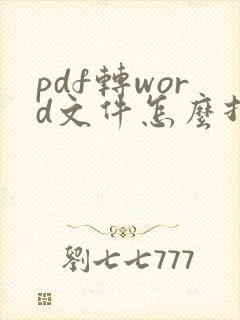 pdf转word文件怎么打开
