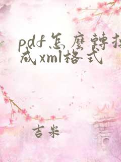 pdf怎么转换成xml格式