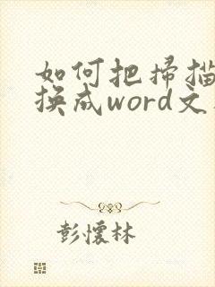 如何把扫描件转换成word文档