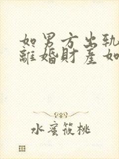 如男方出轨提出离婚财产如何分配