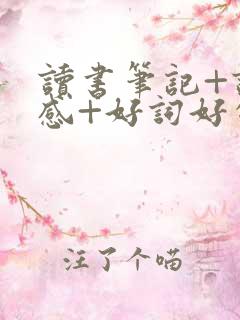 读书笔记+读后感+好词好句