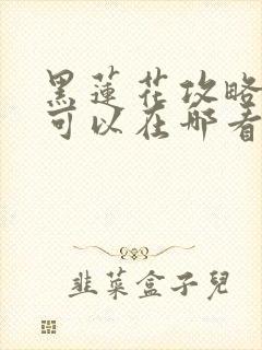 黑莲花攻略手册可以在哪看