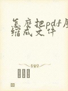 怎么把pdf压缩成文件