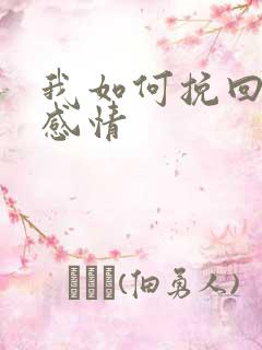 我如何挽回一段感情