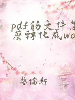 pdf的文件怎么转化成word
