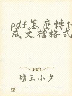 pdf怎么转化成文档格式