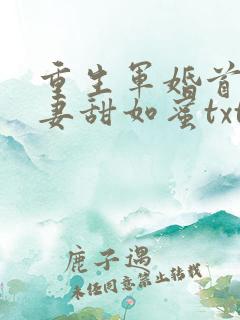 重生军婚首长宠妻甜如蜜txt下载