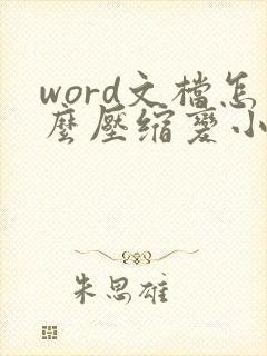 word文档怎么压缩变小一点