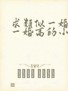 求类似一婚还比一婚高的小说