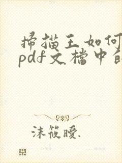 扫描王如何去除pdf文档中的水印