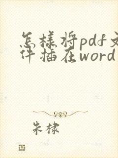 怎样将pdf文件插在word中