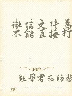 微信文件为什么不能直接打开了