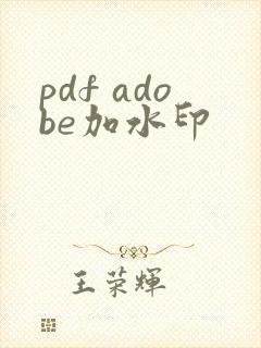 pdf adobe加水印