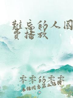难忘的人国语免费播放