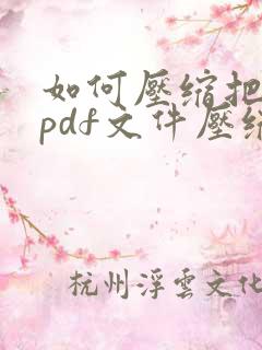 如何压缩把大的pdf文件压缩小