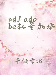 pdf adobe批量加水印