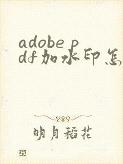 adobe pdf加水印怎么加