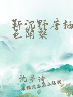 靳沉野唐栖雾角色关系