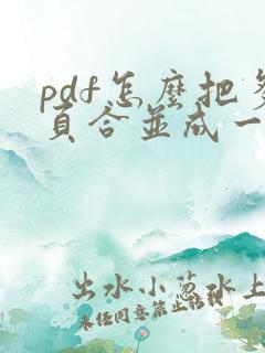 pdf怎么把多页合并成一个文件