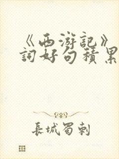 《西游记》的好词好句积累