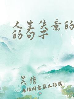 人生失意的感悟的句子