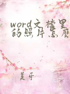 word文档里的照片怎么压缩大小