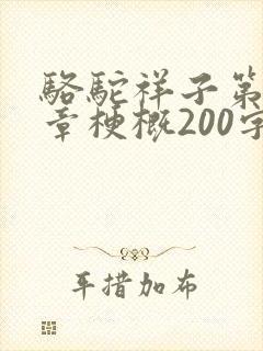 骆驼祥子第15章梗概200字