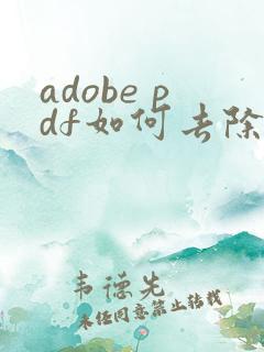 adobe pdf如何去除水印